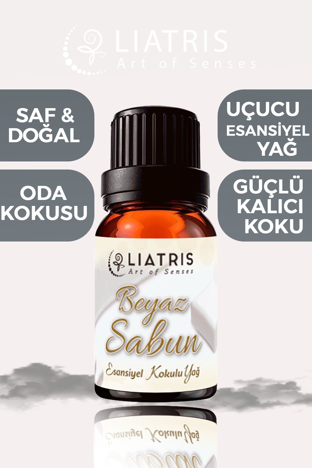 liatris Beyaz sabun esansiyel uçucu yağ,hava nemlendirici,buhurdanlık,oda parfümü 10ml %100 Saf & doğal koku