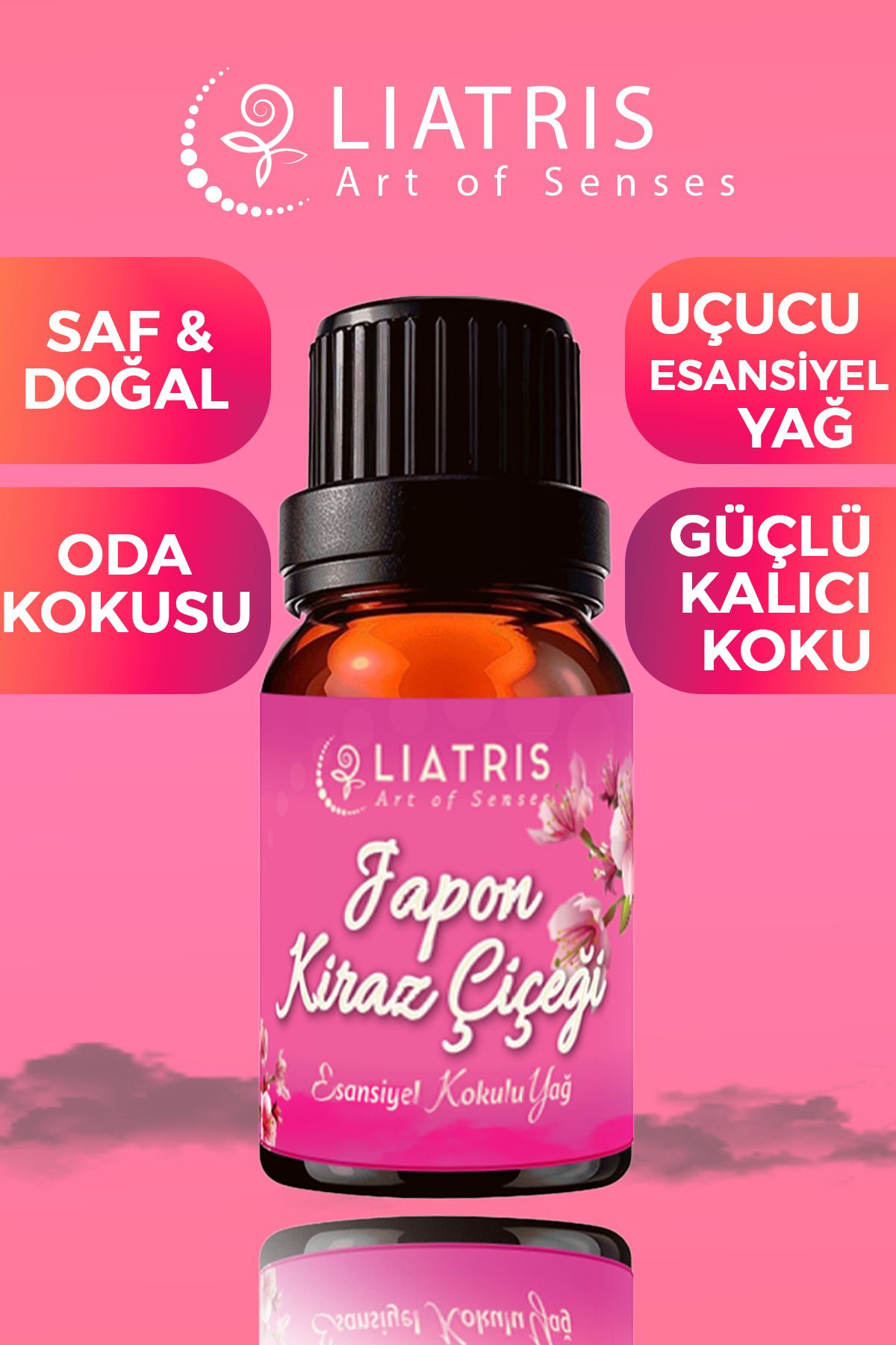 liatris Japon kiraz çiçeği esansiyel uçucu yağ,hava nemlendirici,oda parfümü 10ml %100 Saf & doğal koku