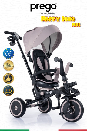 Prego Happy Dino Plus 360° Dönebilen Koltuklu Tamamen Katlanabilir Çocuk Bisi...