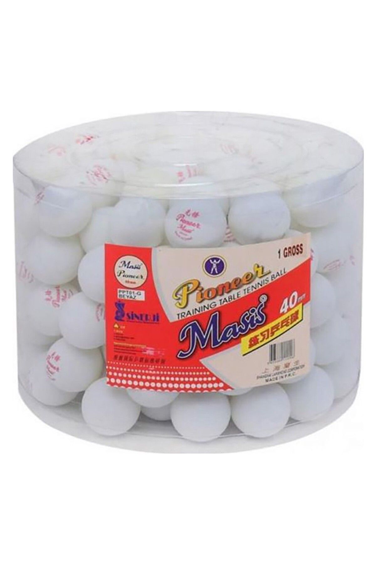 Pioneer Masis Pin Pon Topu Pioneer 40 MM Beyaz PPT01-G 144 Adet