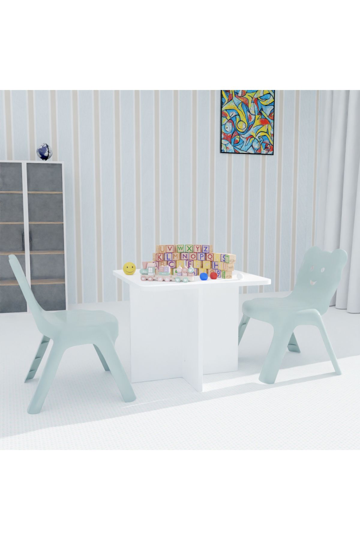 Mahmayi-CH01 Ergonomic Child Desk 8050 Low height With Round Edges White Single Table 60x50cms) 5