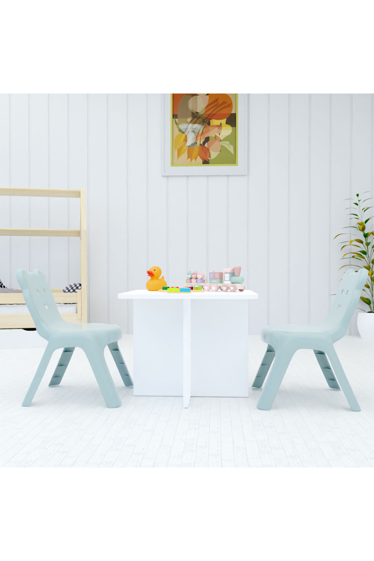 Mahmayi-CH01 Ergonomic Child Desk 8050 Low height With Round Edges White Single Table 60x50cms) 4