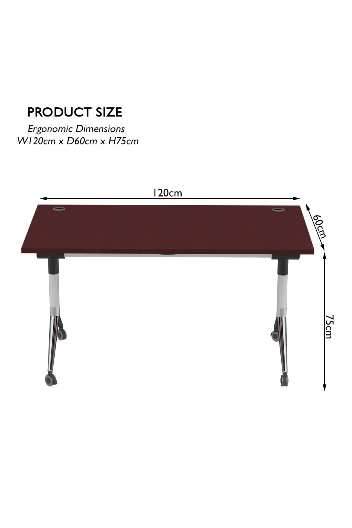 Mahmayi-ZF-08A Multipurpose Foldable Training/Computer Table, Adjustable Standing Desk-White (Apple cherry) 3