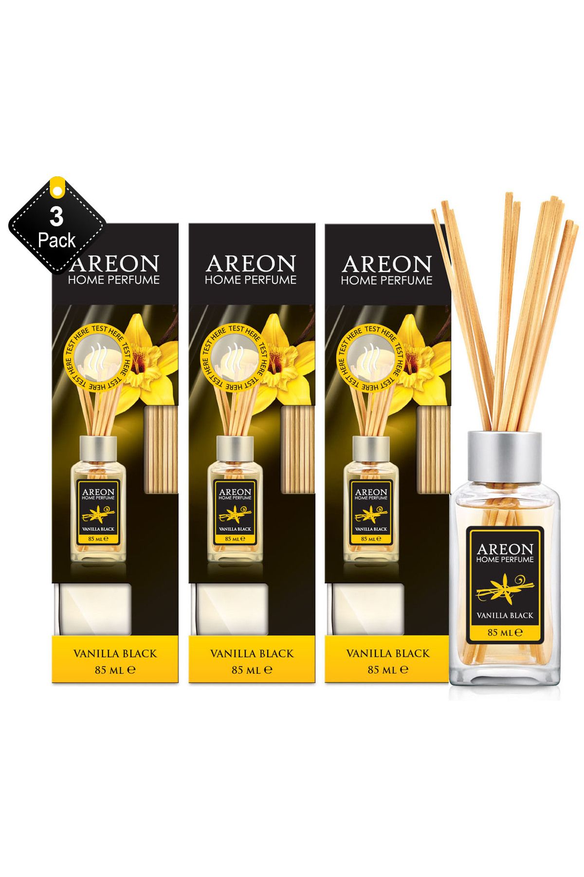 Areon-Pack Of 3 Areon Home Perfumes 85 ml  Vanilla Black 1