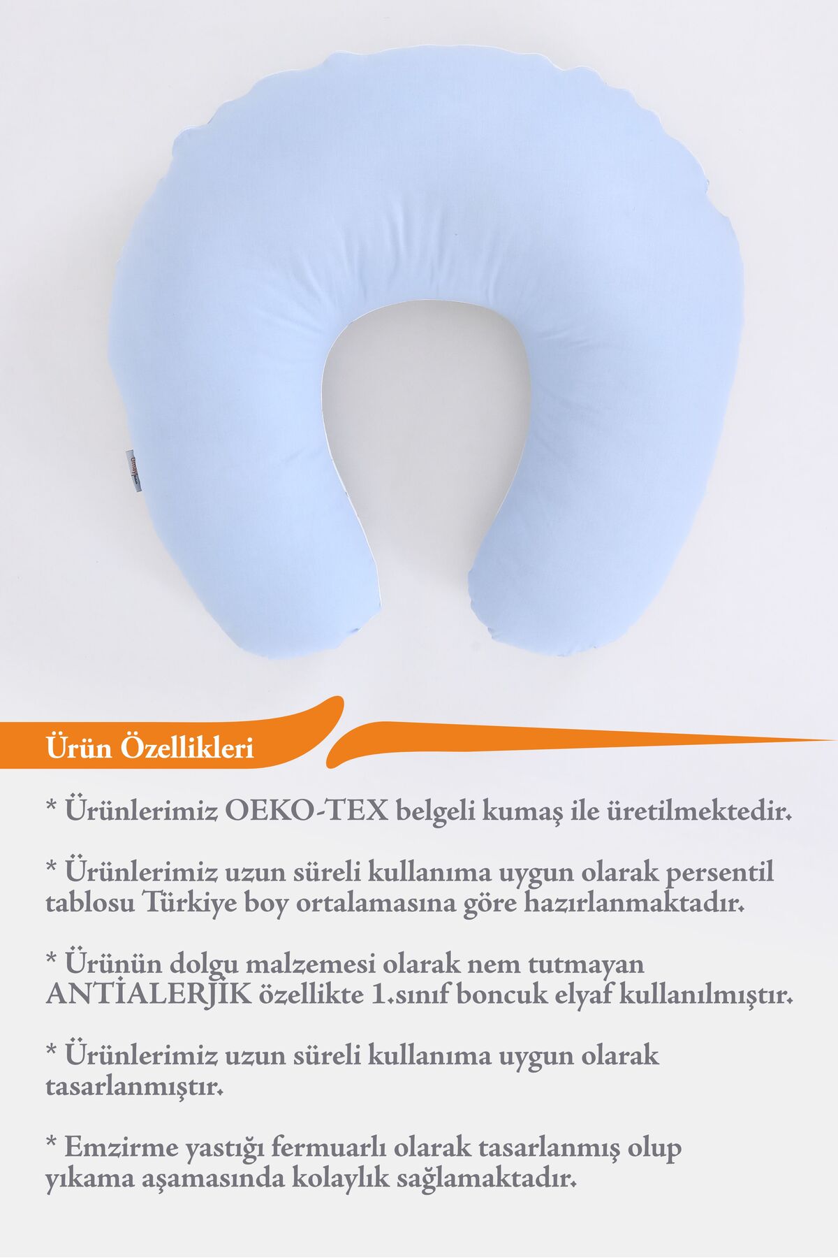 Umaybebek Emzirme Yastığı, Emzirme Önlüğü Set - Pamuklu Kumaş - Mavi Küçük Yıldız fotoğrafı 4 (önizleme)