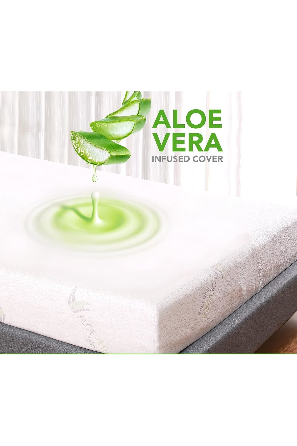 sleepnice HEMNES DİVANA UYUMLU fermuarlı aloe vera  80x200 cm tek kişilik sünger  yatak