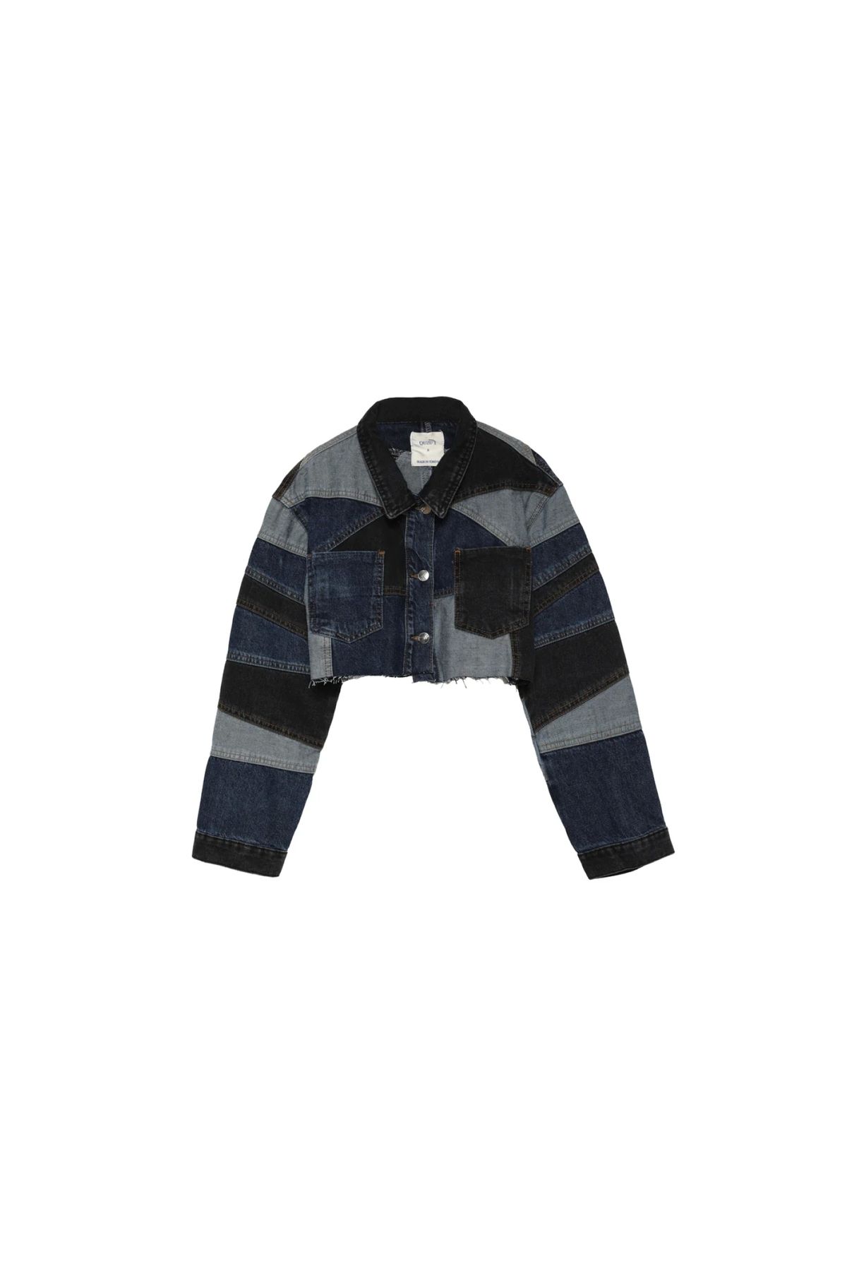 OllaCollection Renk Bloklu Denim Ceket