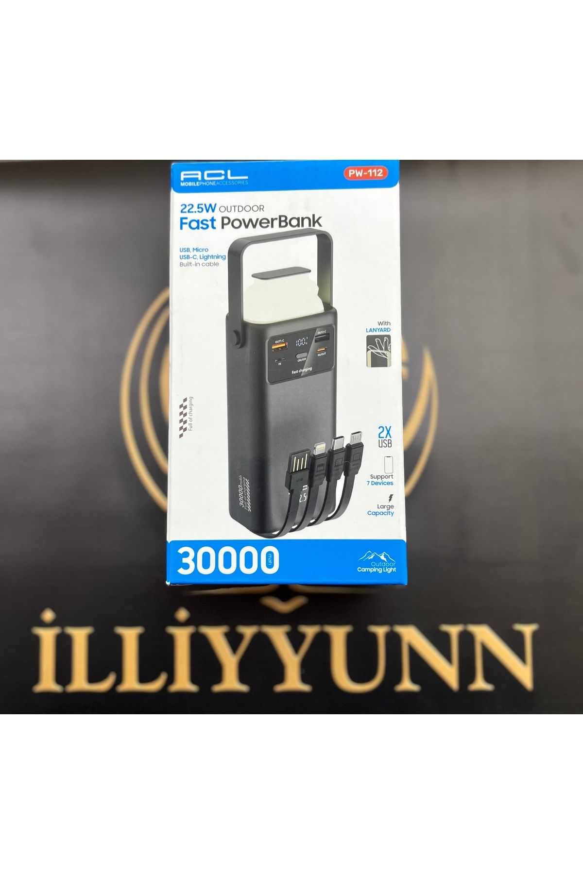 İLLİYYUNN 30.000 mAh LEDLİ POWERBANK