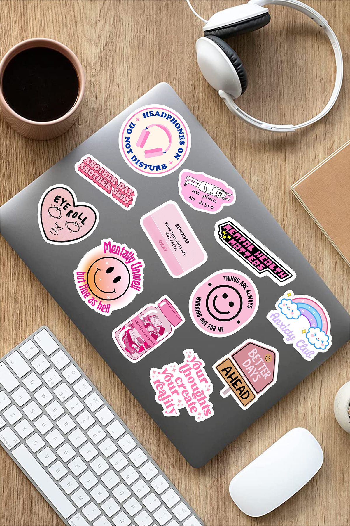 AR Sticker Mental Art Sanat Temalı Laptop Notebook Tablet Sticker Set 5