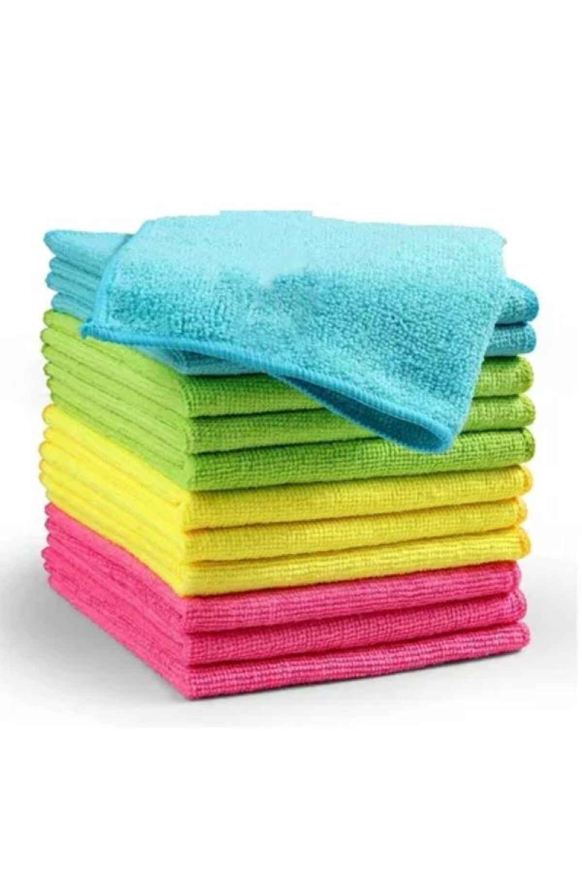 ESM Noche %100 Microfiber  40x40 cm Temizlik Bezi 12 Adet  - Mutfak - Banyo - Yer Bezi - 4 Renk