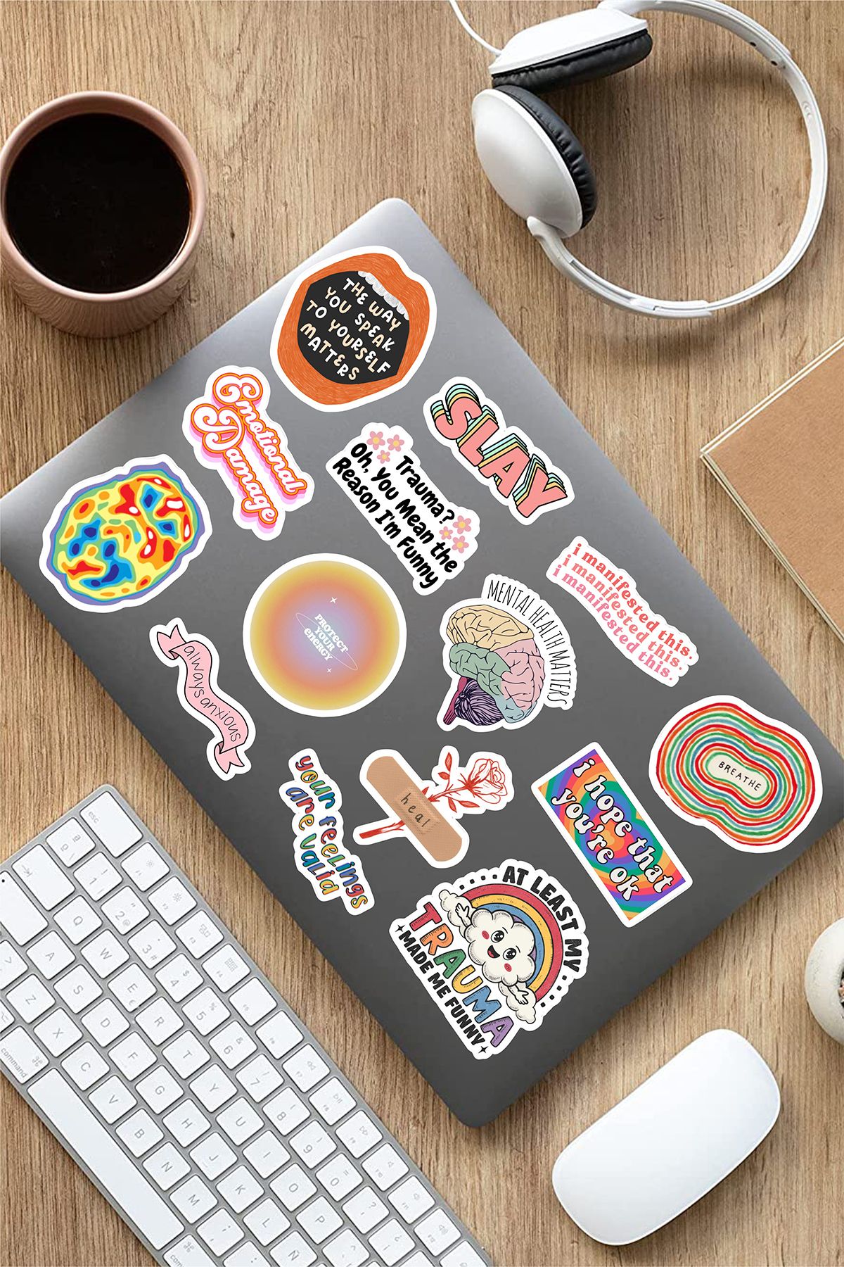 AR Sticker Mental Art Sanat Temalı Laptop Notebook Tablet Sticker Set 13