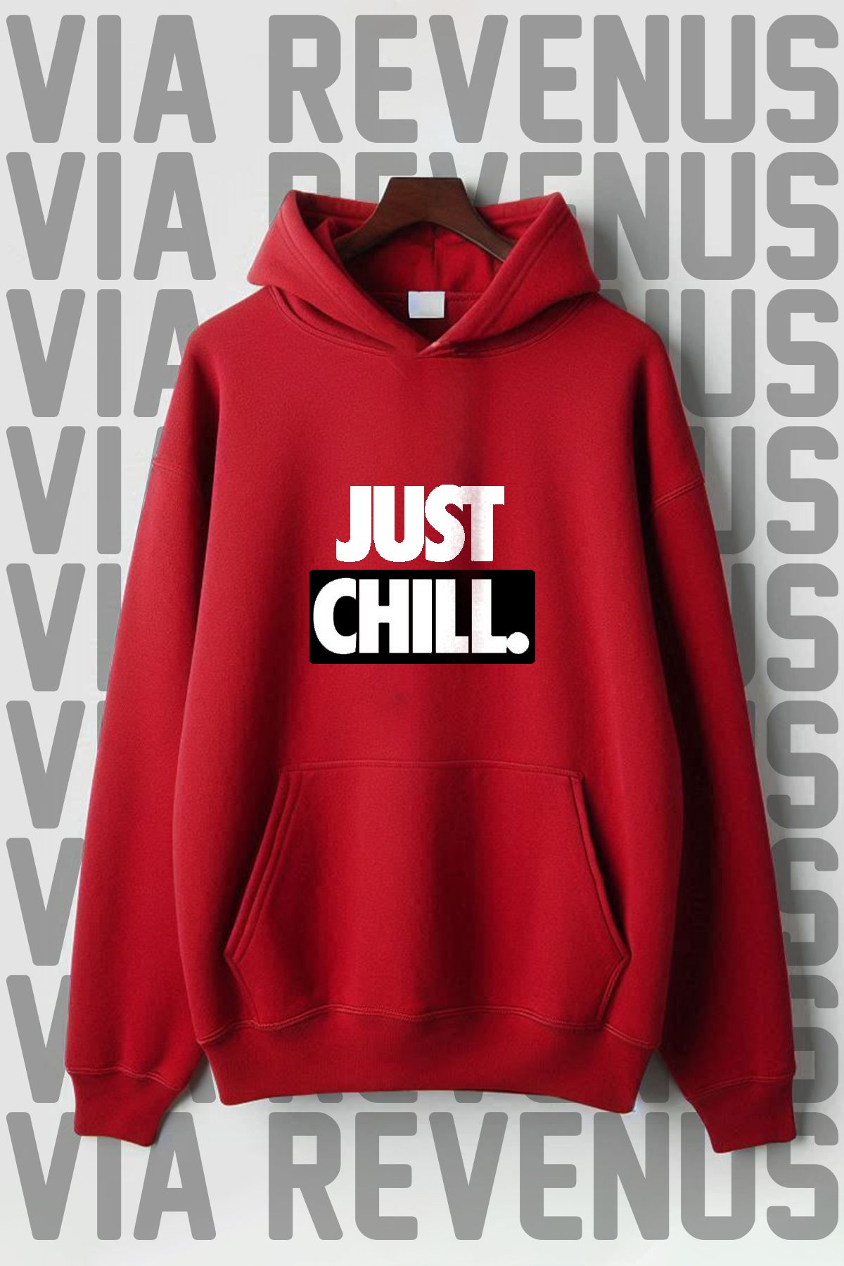 Vordevia Just Chill Baskılı Kapüşonlu Sweatshirt