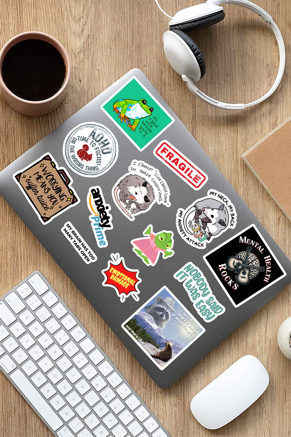 AR Sticker Mental Art Sanat Temalı Laptop Notebook Tablet Sticker Set 15