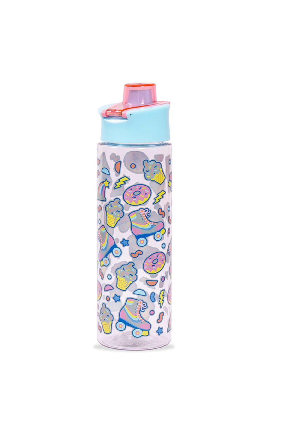 Eazy Kids Tritan Water Bottle w / Flip Lid, Gen Z Skater - Blue, 750ml