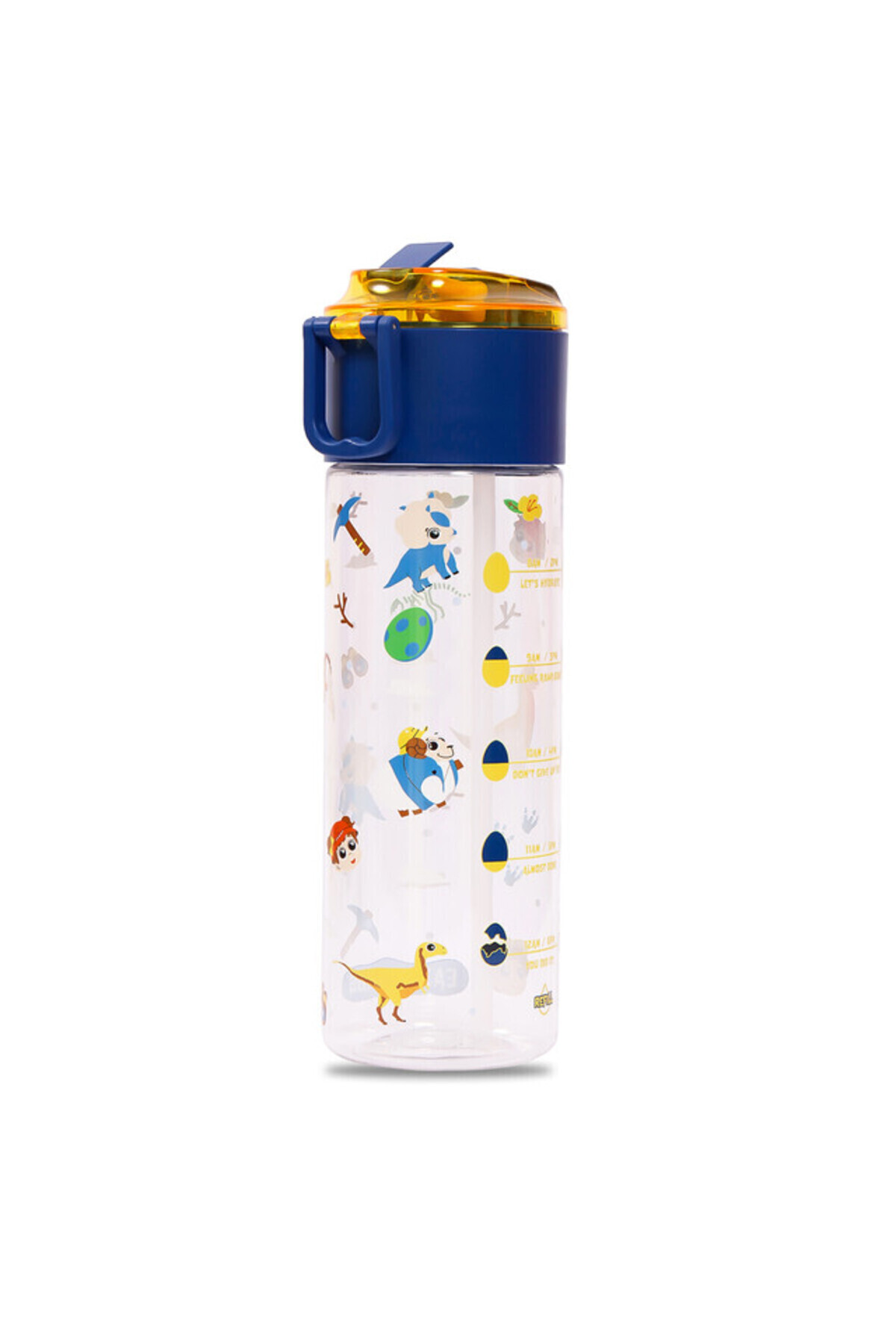 Eazy Kids Tritan Water Bottle w / Snack Box, T - Rex - Blue, 450ml