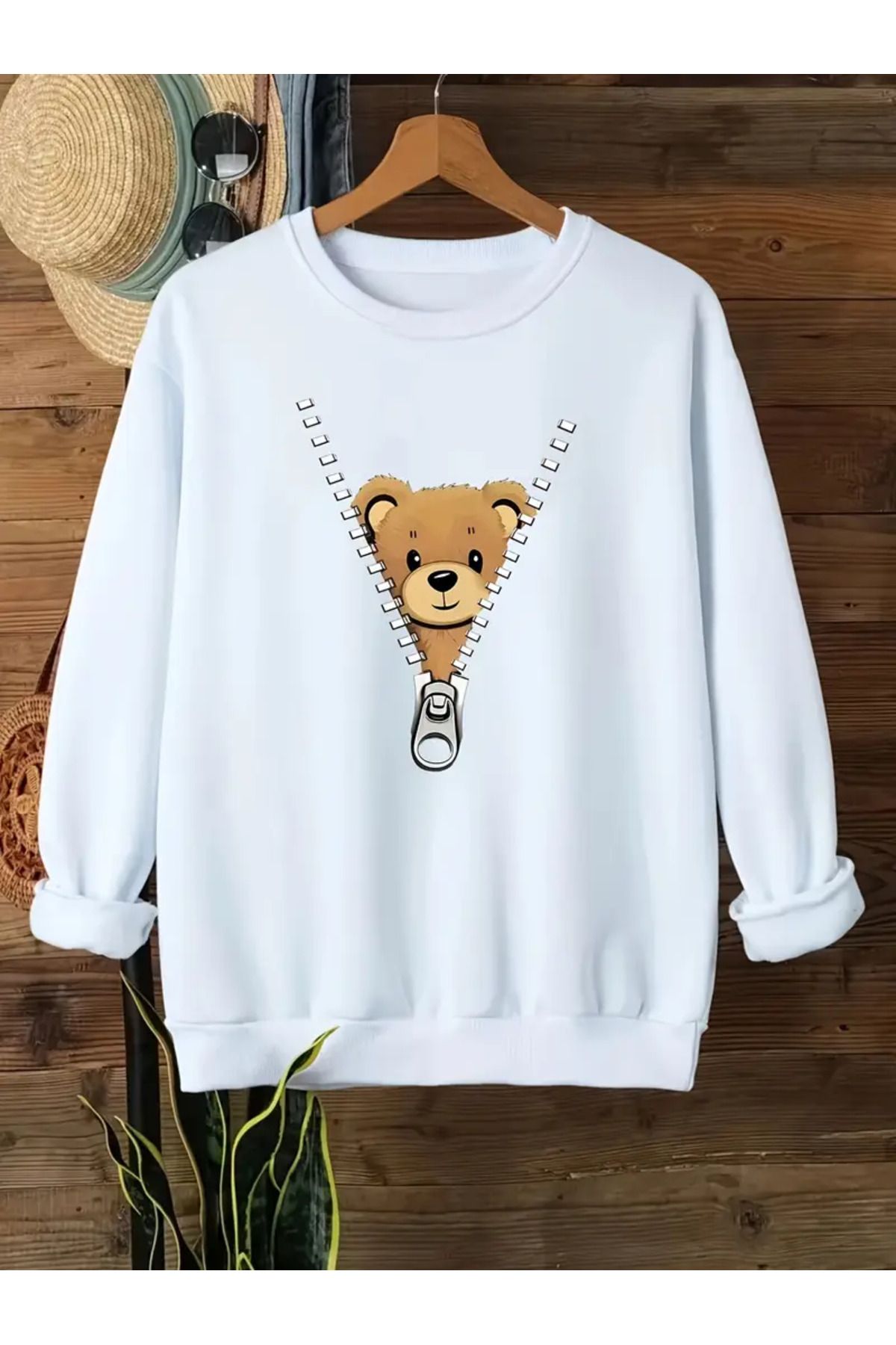 PENTHİLUS Gizli Ayı Baskılı Sweatshirt Oversize