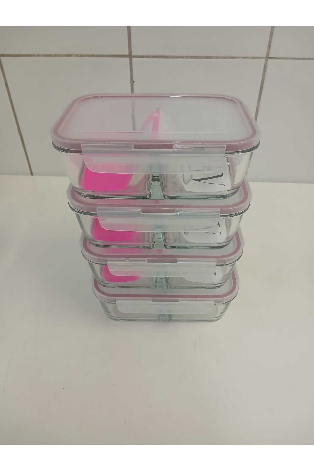 LAV-Feyzade Fresco Set of 4 - 1120Cc Rectangular, Two-Section Ziplock Glass Storage Container (Frs-297) 3