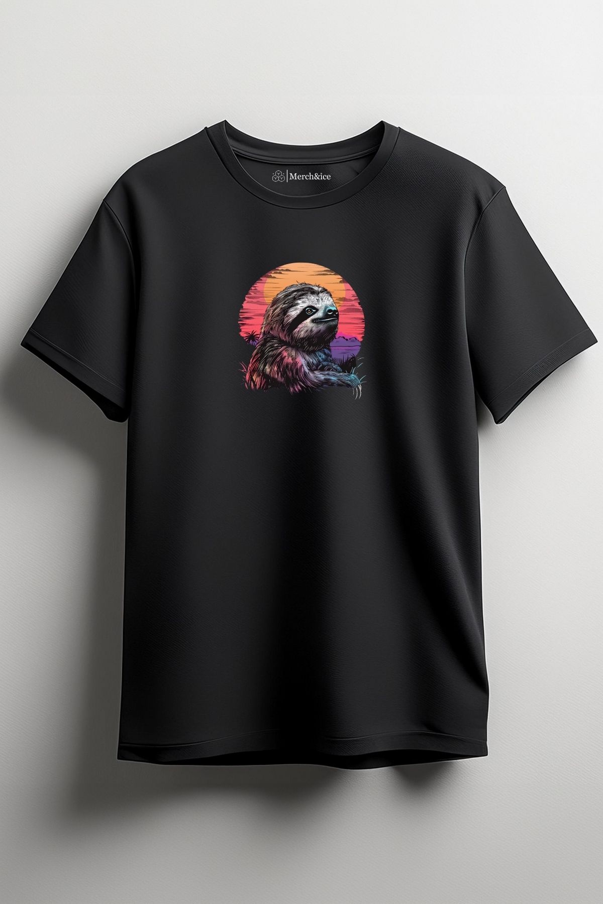 Merch&ice Renkli Yavaş Hayvan Baskılı Unisex T-Shirt