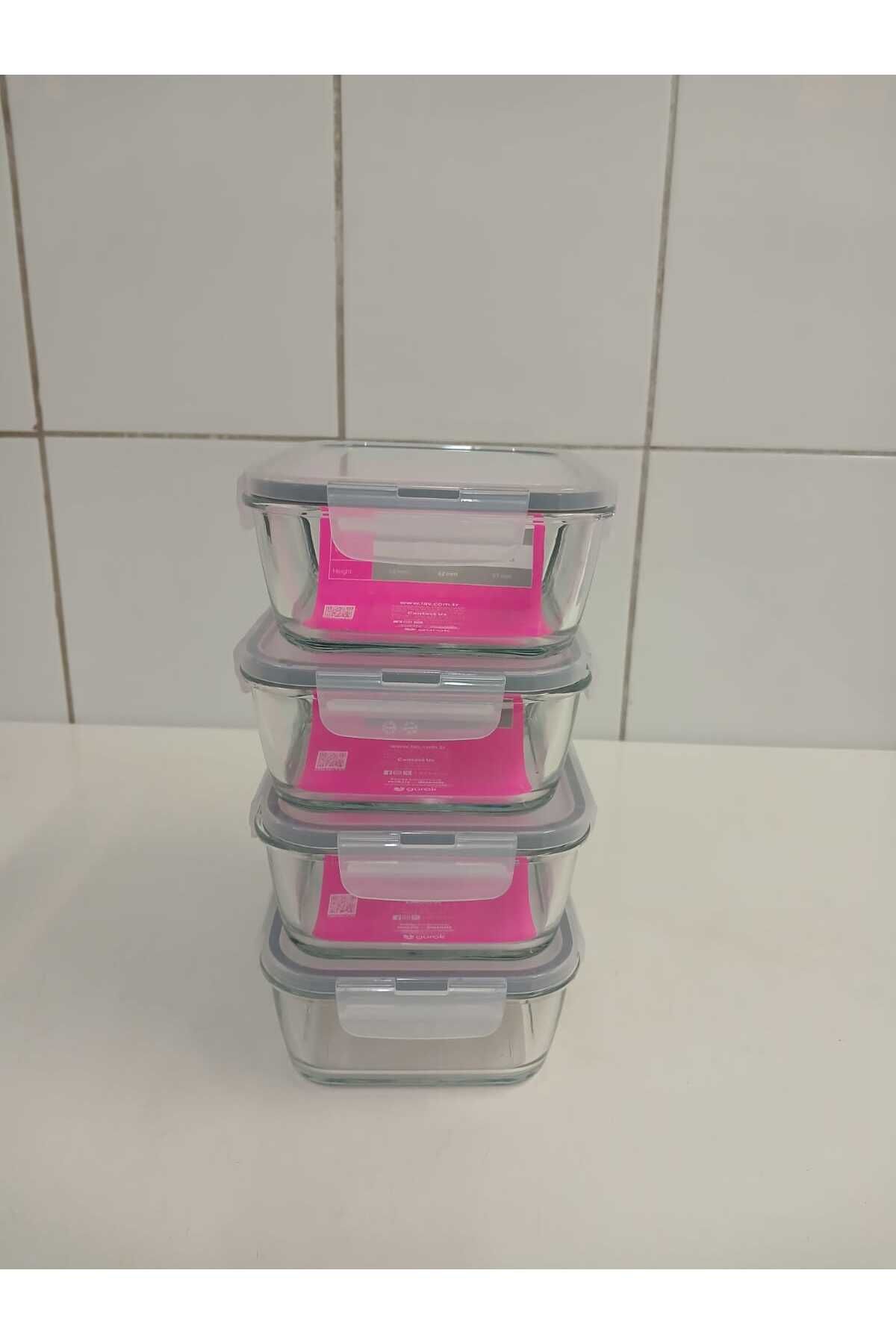 LAV-Feyzade Fresco Set of 4 - 1120Cc Rectangular, Two-Section Ziplock Glass Storage Container (Frs-297) 3