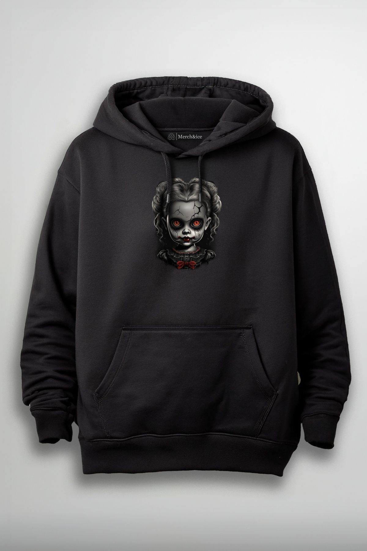 Merch&ice Korku Siyah Kız Baskılı Unisex Sweatshirt