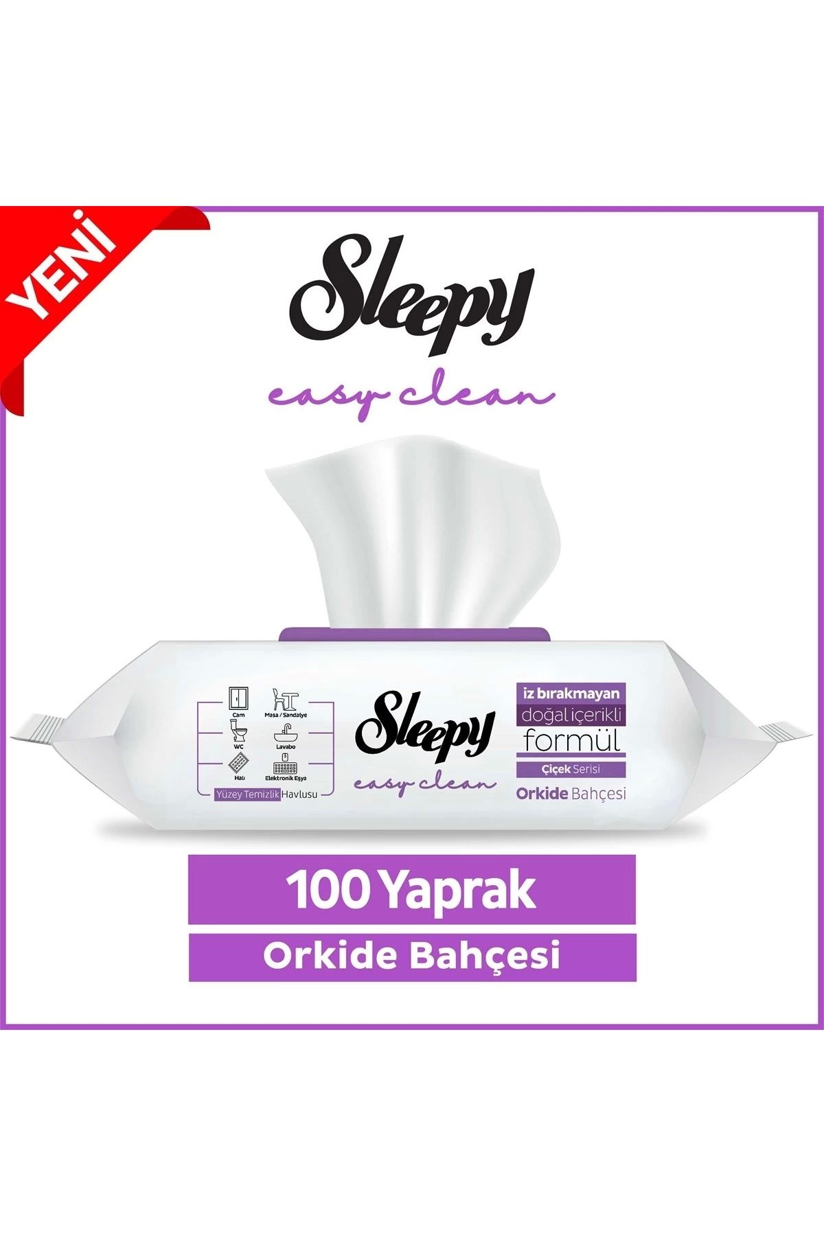 NİVEMESHOME Nivemeshome Çiçek Serisi 100 Lü Yüzey Temizlik Havlusu Orkide Bahçesi Sleepy