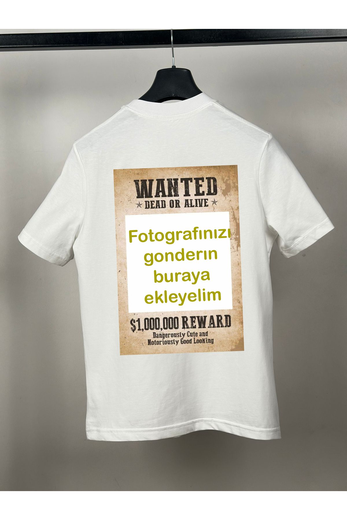 Sanctum Kovboy Wanted Temalı Oversize Bisiklet Yaka Unisex Tişört