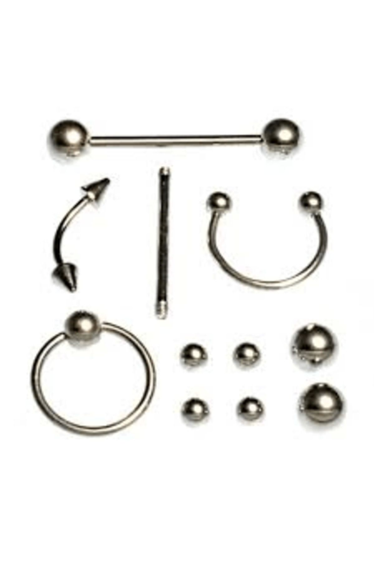 Teknosfer 11 Parça Piercing (cerrahi Çelik) Ve Piercing Topu Seti Piirsing ( Lisinya )