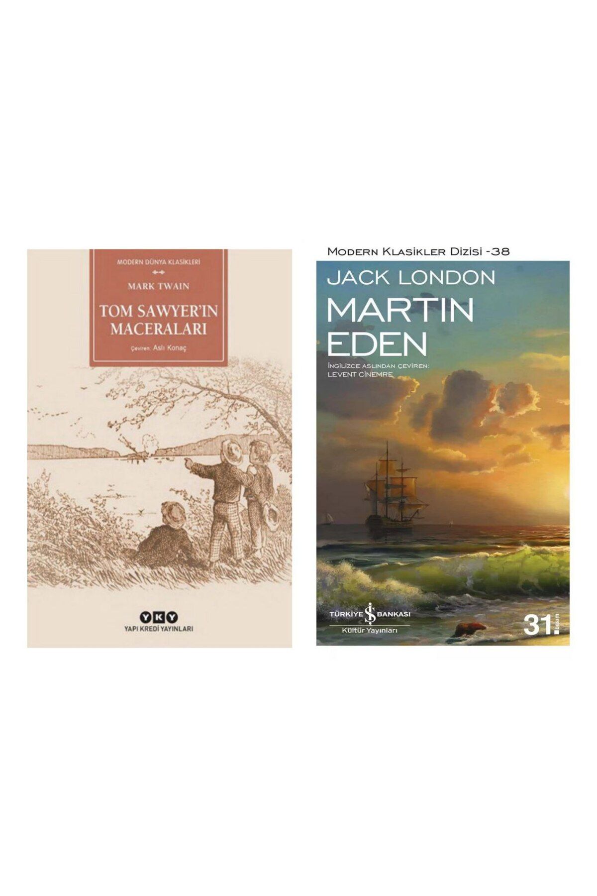 Yapı Kredi Yayınları Tom Sawyerin Maceraları - Mark Twain Martin Eden - Jack London