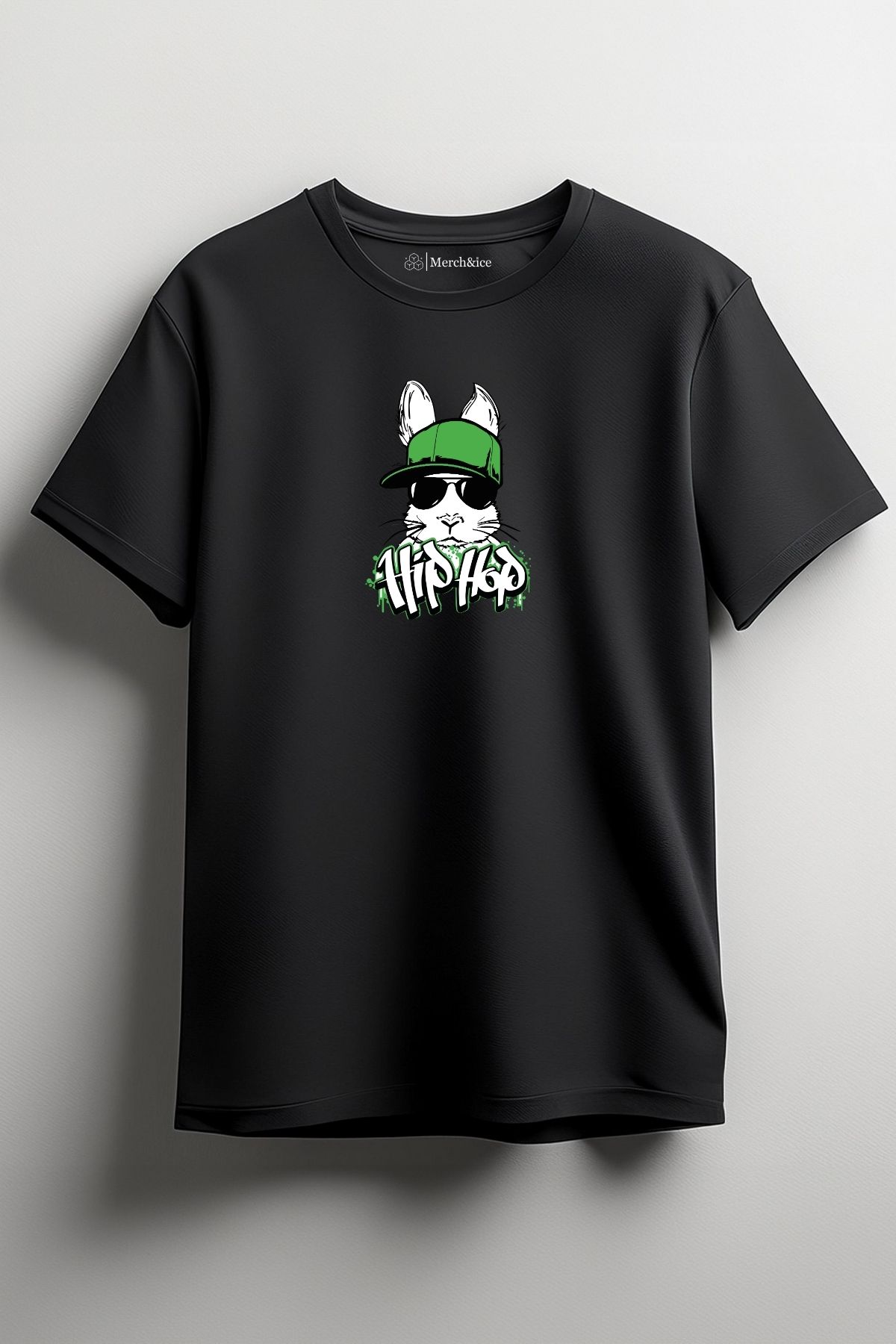 Merch&ice Hiphop Tavşan Baskılı Unisex T-Shirt