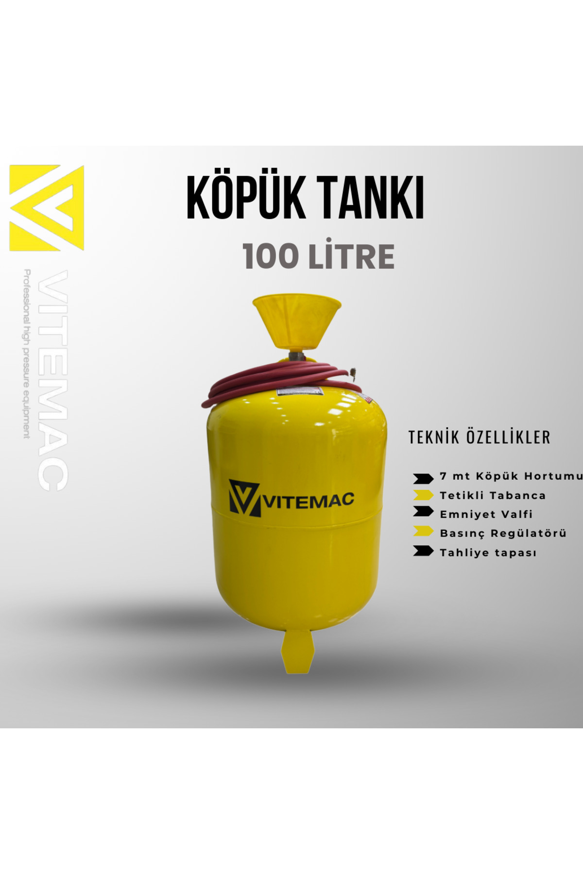 VİTEMAC 100 LİTRE KÖPÜK PÜSKÜRTME TANKI