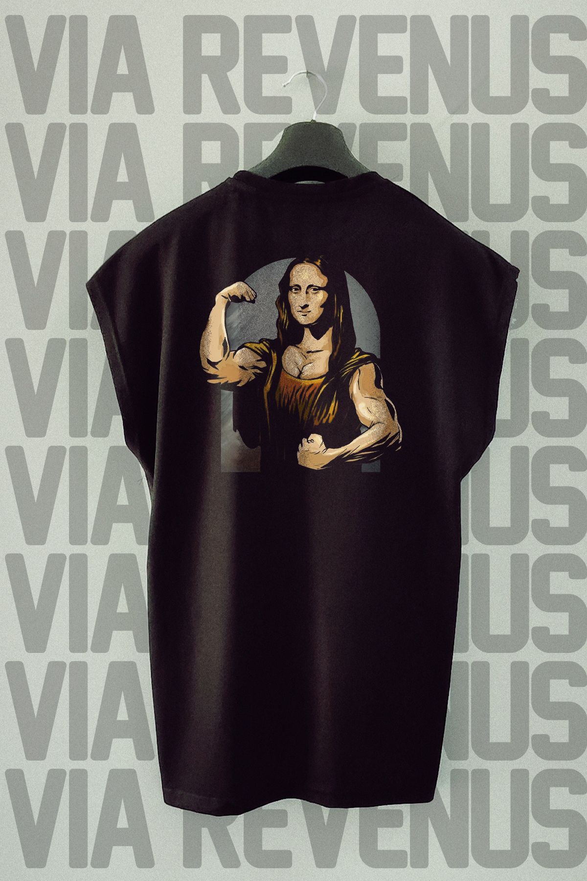 Vordevia Muscle Lisa Sırt Baskılı Sıfır Kollu Spor Tshirt