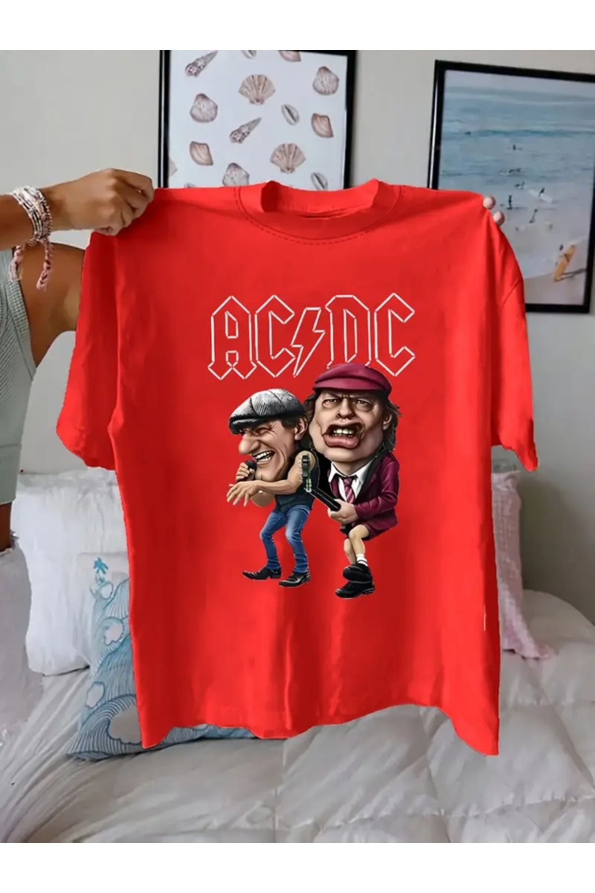 YOHO SPORT Tshir AC ve DC Baskılı Pamuklu Original Ünisex Yazlık T-shirt