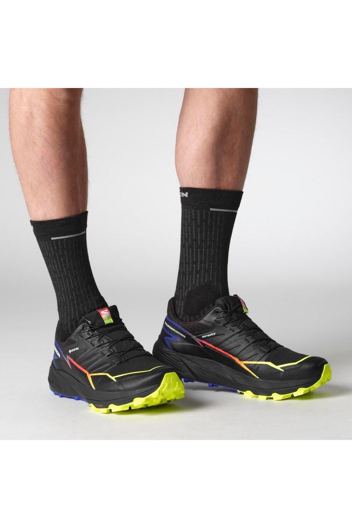 کفش دو و تمرین چند رنگ مردانه زنانه GORE TEX در حال رانینگ سیاه Salomon