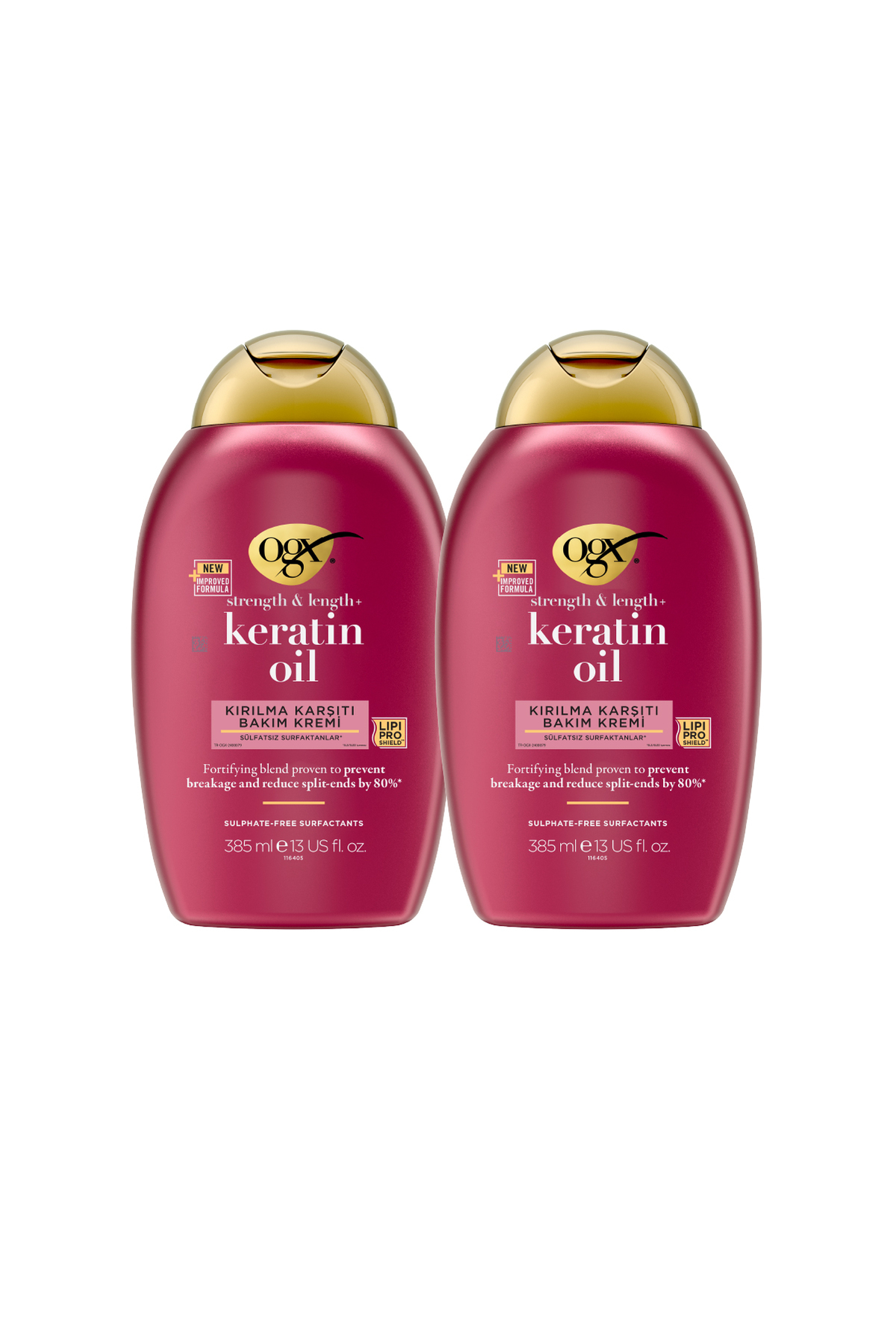 Kırılma Karşıtı Keratin Oil Sülfatsız Saç Bakım Kremi 385 ml X2 — 227969775262 — تصویر 2 از 5