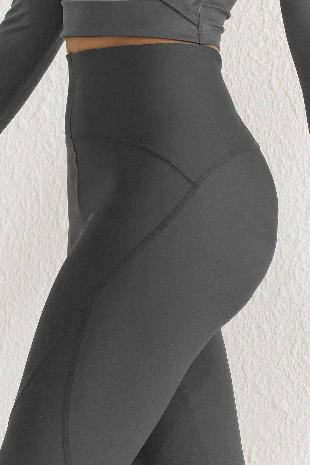 Trendyol Collection Tmavě antracitové obnovující pletené sportovní legíny TWOSS21TA0023 po celé délce