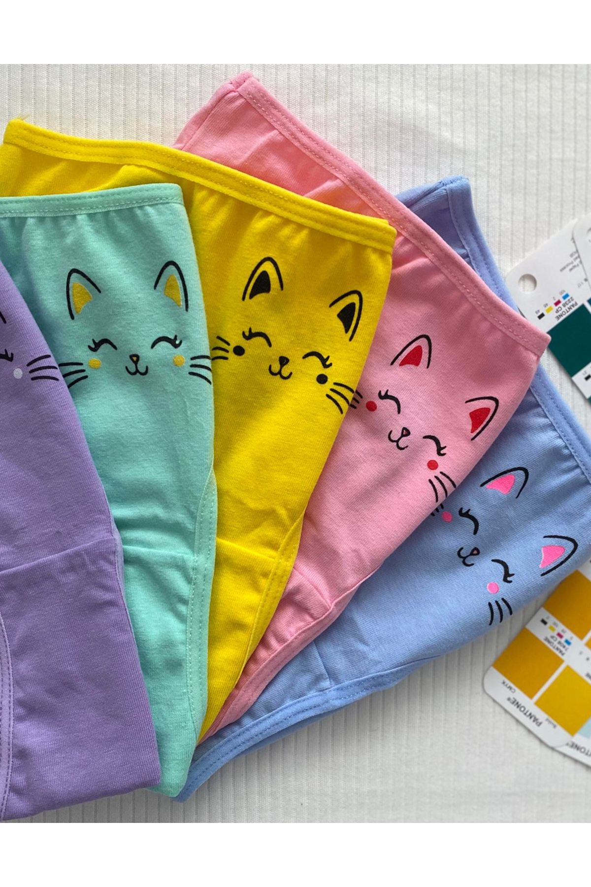 ALYA UNDERWEAR-Chiloți Fete Bumbac Imprimat Pisica Zâmbitoare, Chiloți Slip 4