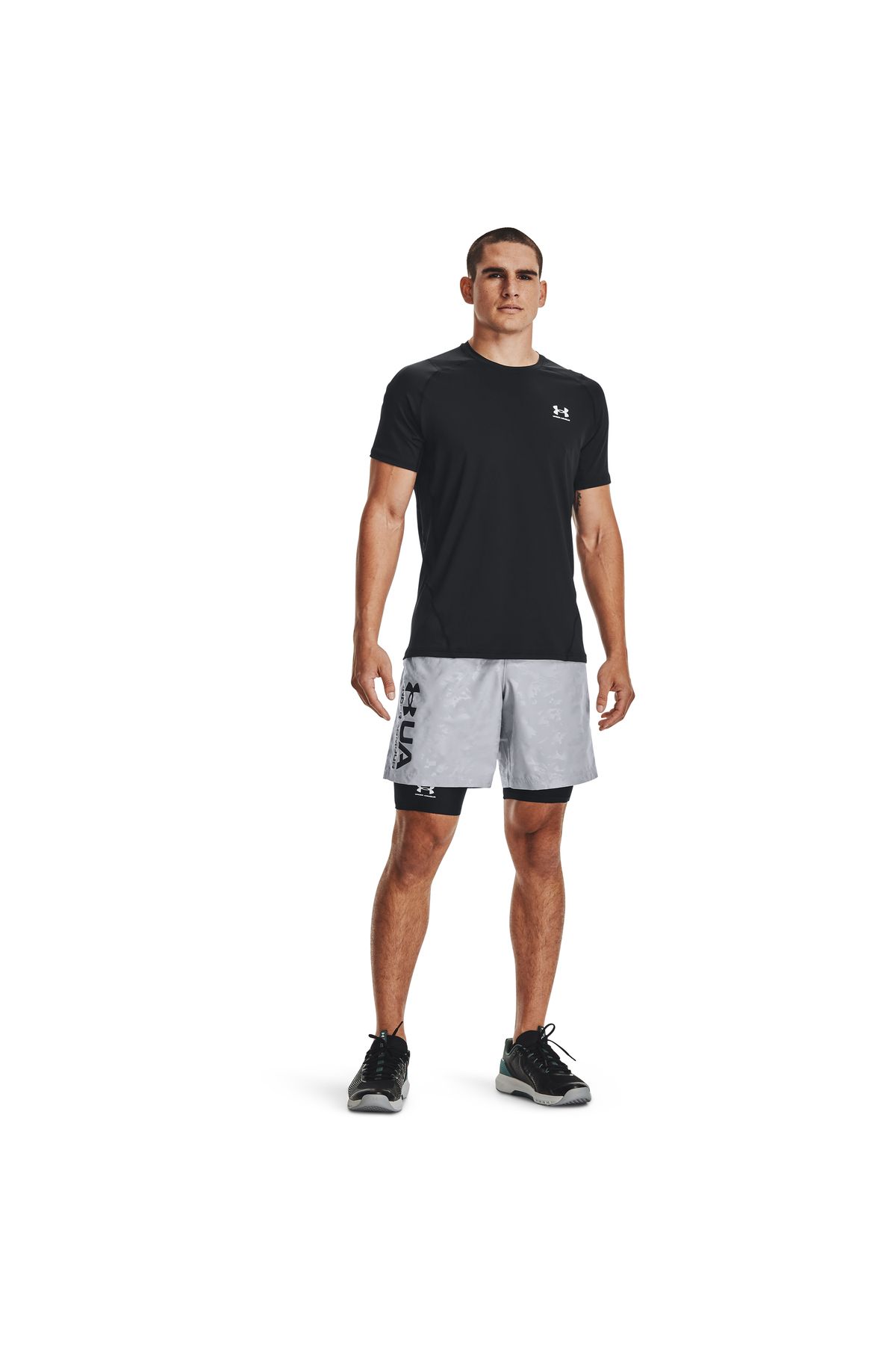 شورت ورزشی مشکی مردانه های بلند جیب Heatgear® 1361602 001 Under Armour