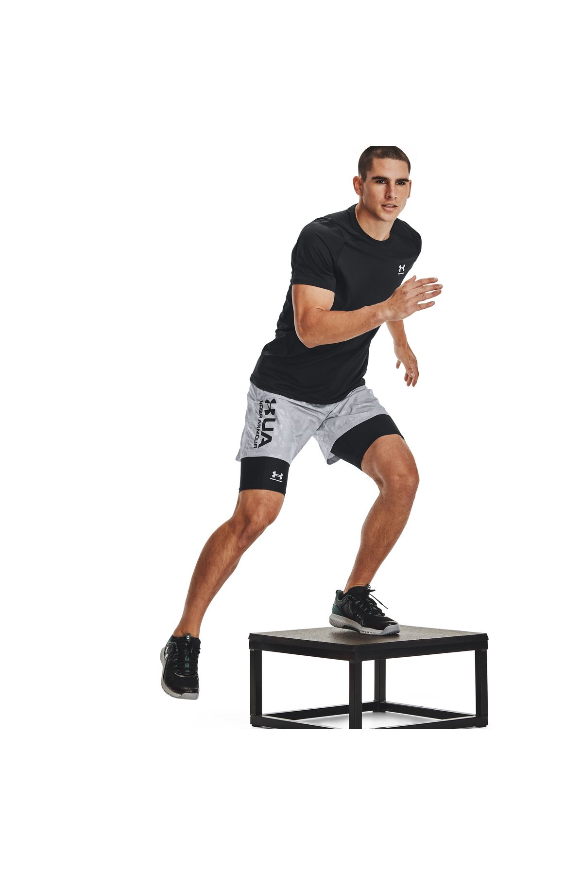 شورت ورزشی مشکی مردانه های بلند جیب Heatgear® 1361602 001 Under Armour
