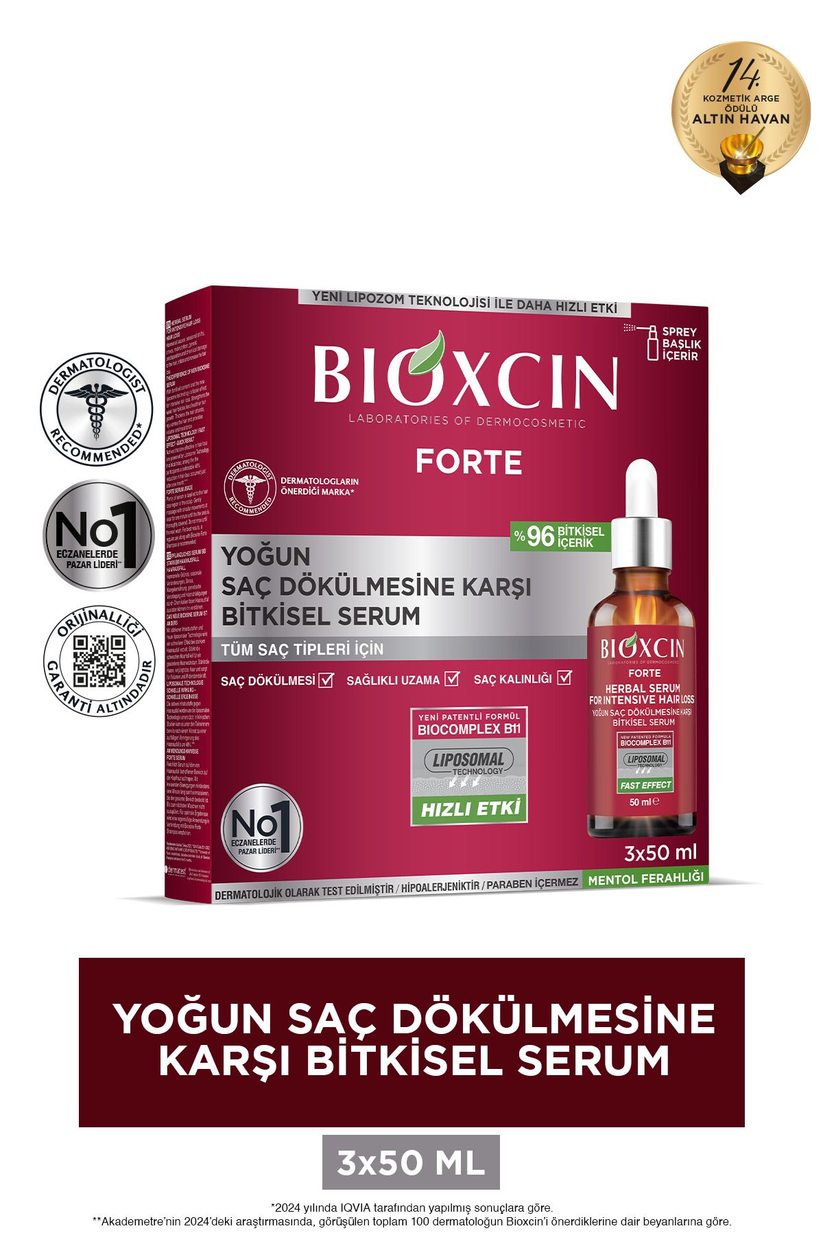 سرم گیاهی فشرده ضد ریزش مو فورته 3x50ml Bioxcin