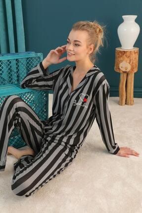 Viskon Düğmeli Pijama Takım 21274021