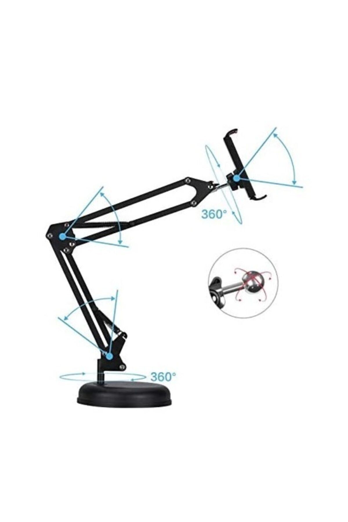 TahTicMer Tablet Tutucu Süspansiyon Standlı Tablalı Masa Sabitlemeli Katlanabilir Universal Ipad Stand