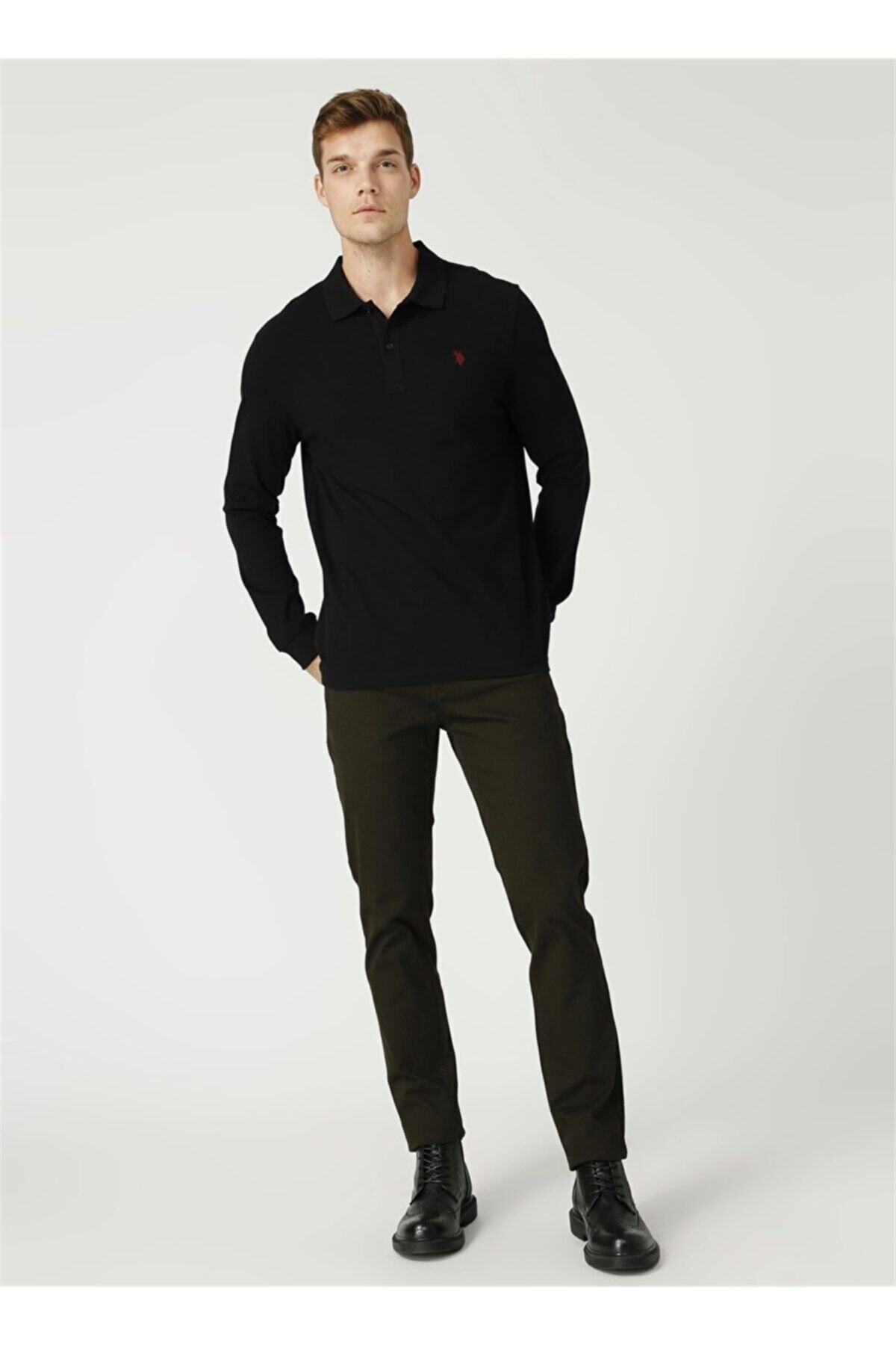 سویشرت مردانه مشکی یو اس پولو | 21KEAYDLSWT0001 اورجینال - تصویر 2