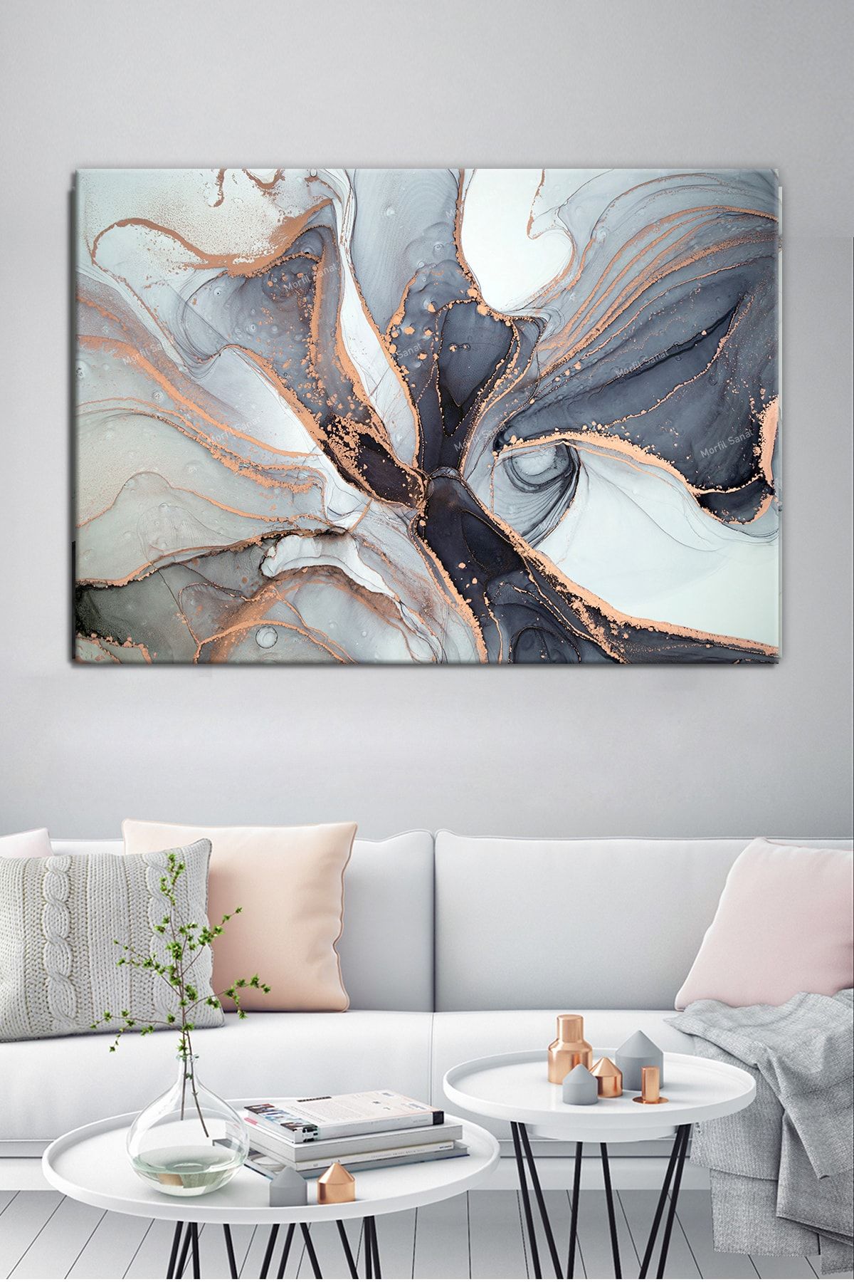 Morfil Sanat Atölyesi-Dance of Colors Abstract Artistic Canvas Print (8 Different Sizes) 2