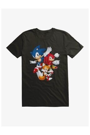 Sonic The Hedgehog Classic Friends Siyah Çocuk Tshirt Model 55 05906