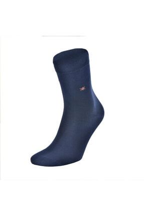 %100 Bambu Erkek Çorap Desenli Lacivert 6'lı BS-GEDE-KUT