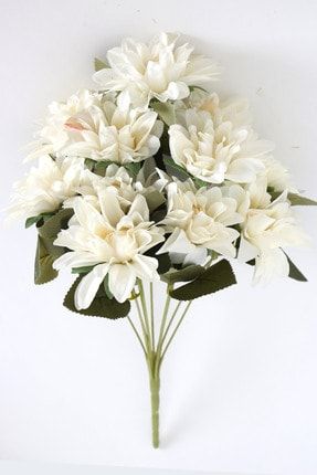 Gerçeğe Yakın Dahlia Yıldız Çiçeği 40 cm Kırık Beyaz YPCCK-FKYT-684