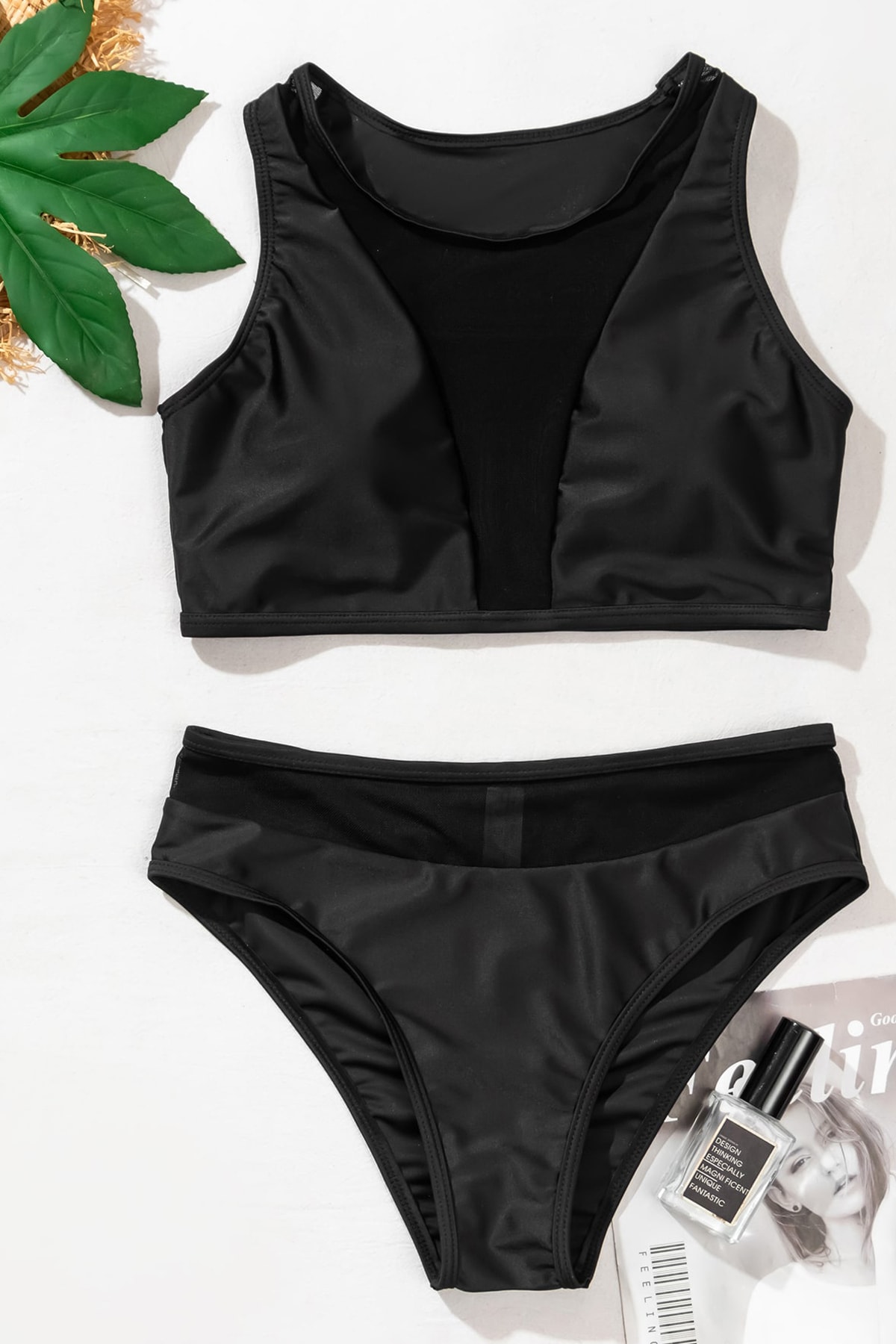 Imoda  Kadın Siyah Tül Detaylı Yüksek Bel Sütyen Takımı - Görsel 4