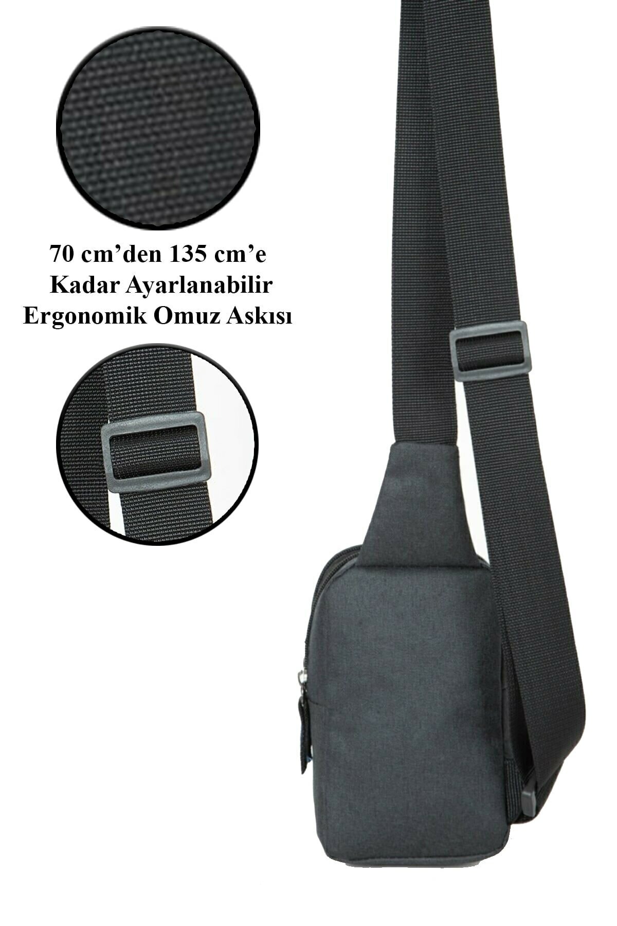 Newish Polo Unisex Keten Telefon Bölmeli Bel ve Çapraz Omuz Çantası görsel 4