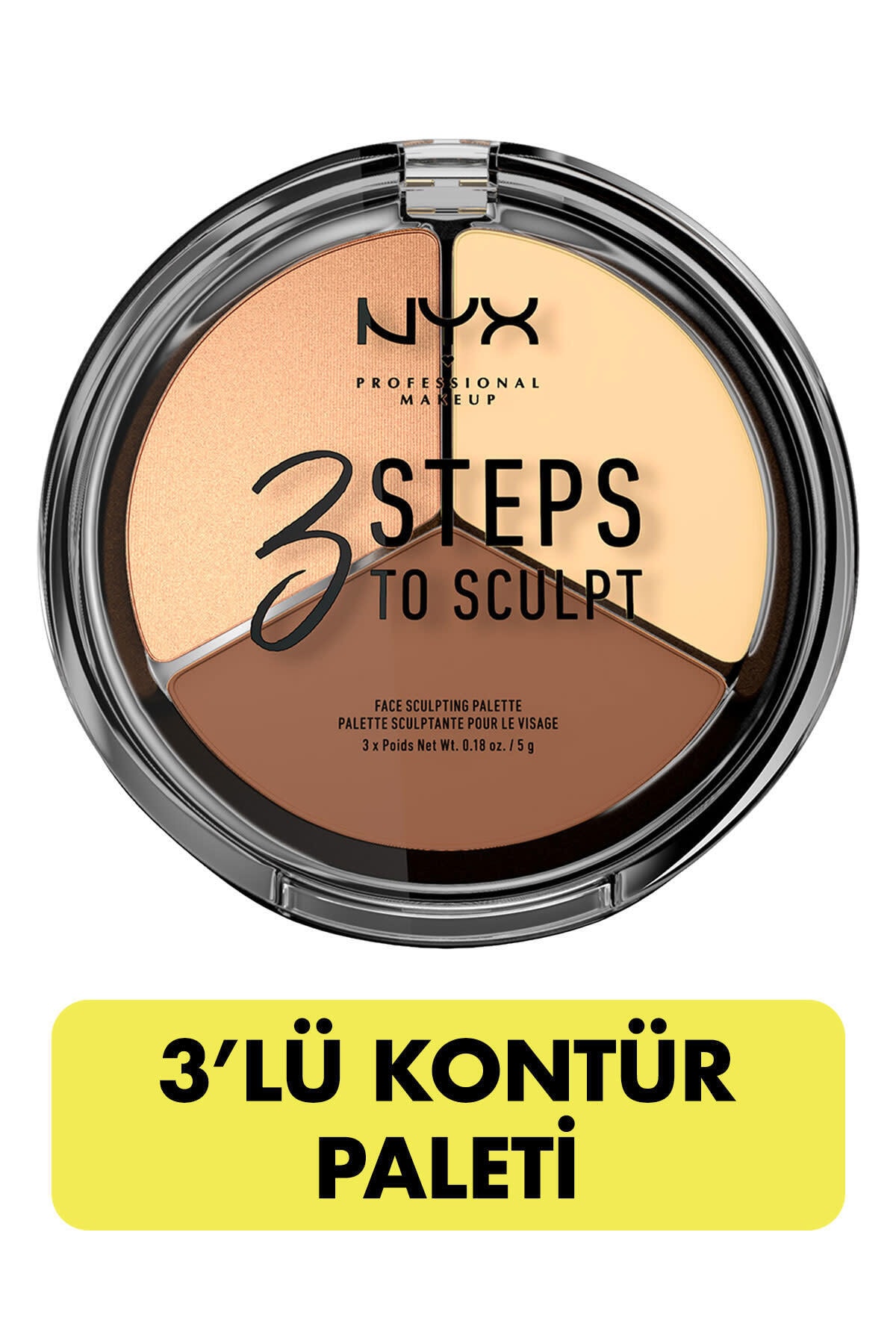 NYX Professional Makeup 3'lü Kontür Paleti - 3 Steps To Sculpt Light 800897098339
