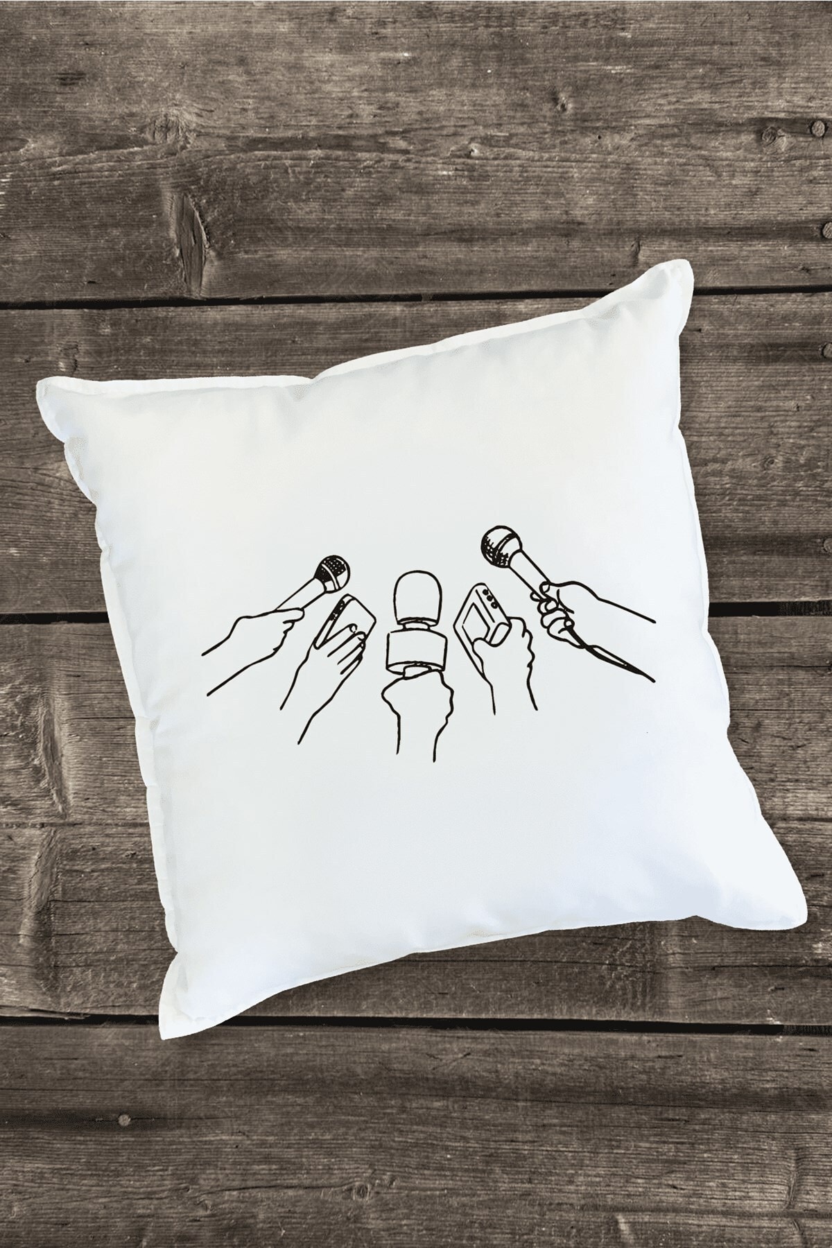 Pillow with Journalists and Press Day Design